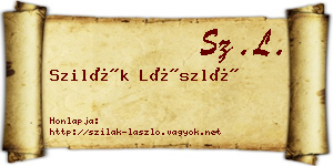 Szilák László névjegykártya