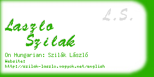 laszlo szilak business card